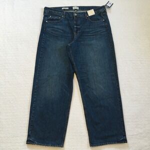NWT Universal Thread Women 17 Mid Rise Relaxed 90s Baggy Leg Jeans Dark Wash